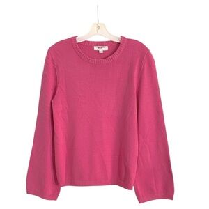 Prabal Gurung Collective Sweater Crew Neck Bell Sleeve Pink Merino Wool Blend S